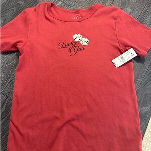 PacSun Red 'Lucky You' Graphic Tee